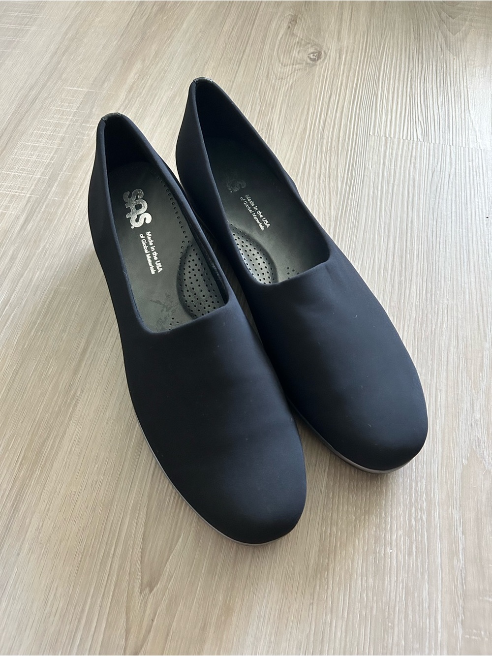 SAS Bliss Black Leather Slip On Comfort Shoes Tripad USA